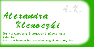alexandra klenoczki business card